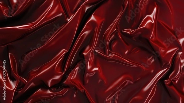 Fototapeta Dark red latex texture background. Red latex with folds background.