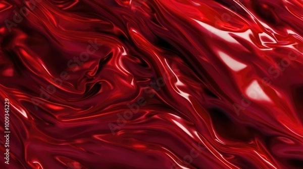 Fototapeta Red shiny latex background. Red latex with folds background.