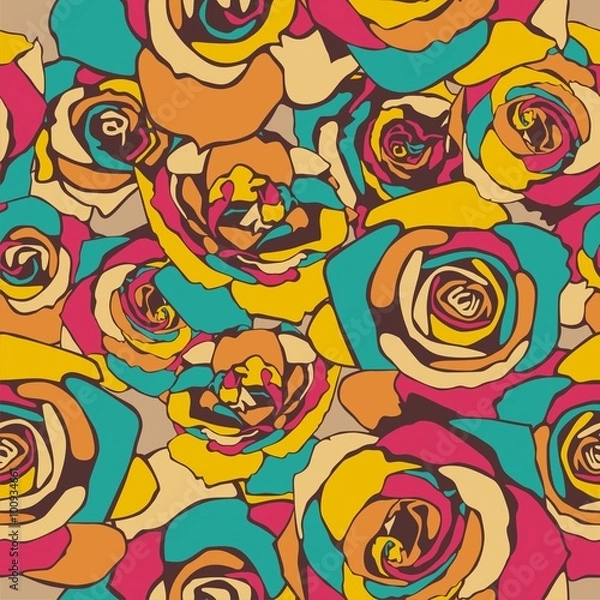 Fototapeta seamless background with beautiful flowers. floral pattern. Vector illustration