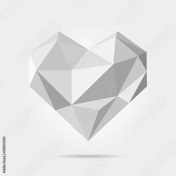Obraz Polygonal Cold Heart in Vector