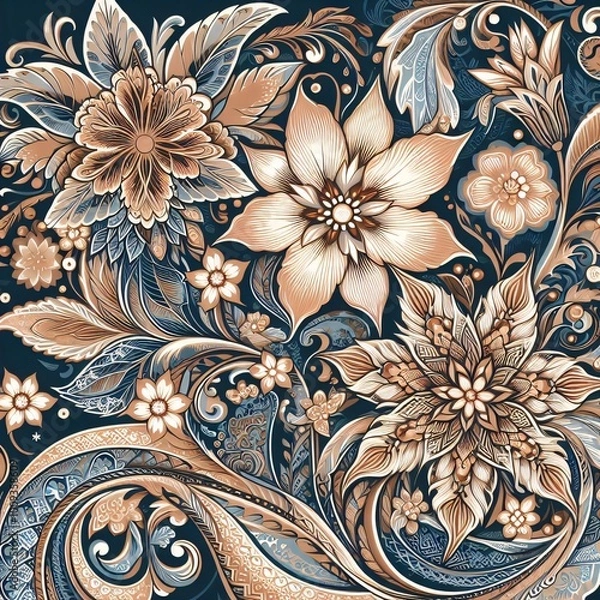 Fototapeta seamless pattern with floral