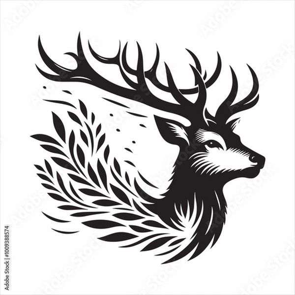 Fototapeta Deer vector art illustration