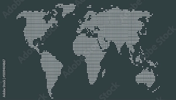 Fototapeta Dotted color world map vector