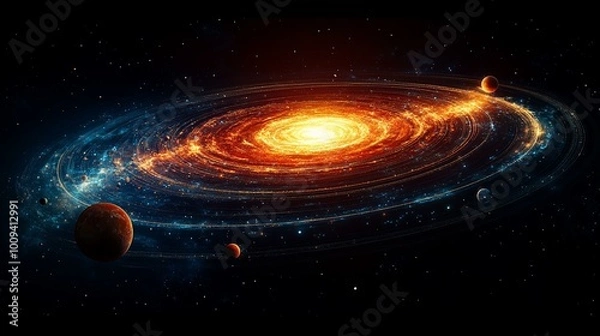 Obraz the An illustration of the concept of quantum fluctuations in space and their role in cosmology.
