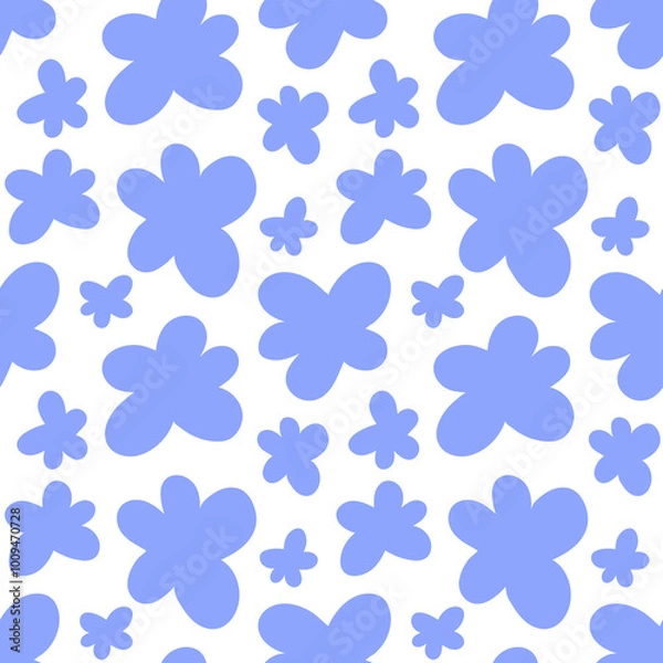 Fototapeta Abstract geometric floral seamless pattern.