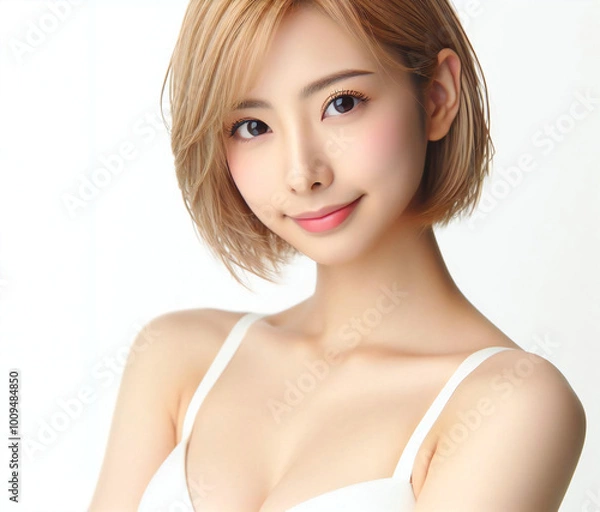 Fototapeta 白い水着の美女