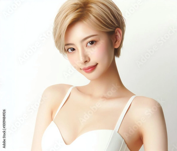 Fototapeta 白い水着の美女