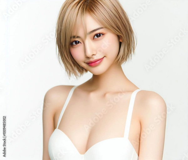 Fototapeta 白い水着の美女