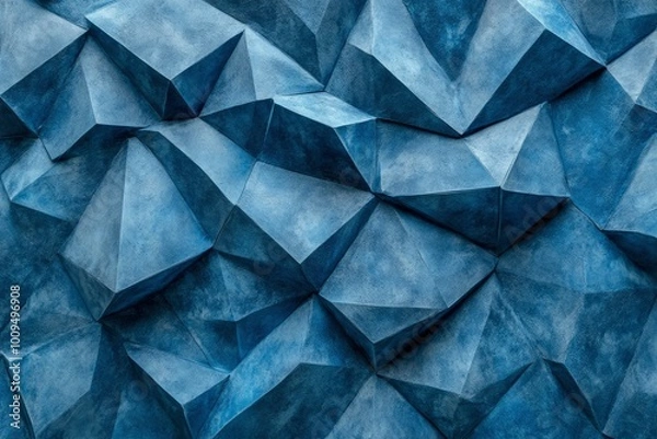 Fototapeta Abstract Blue Geometric Pattern on Rough Surface