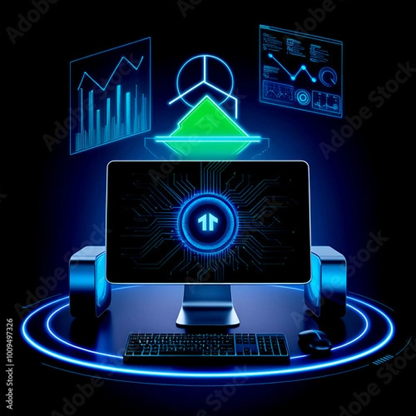 Obraz computer network concept with computer