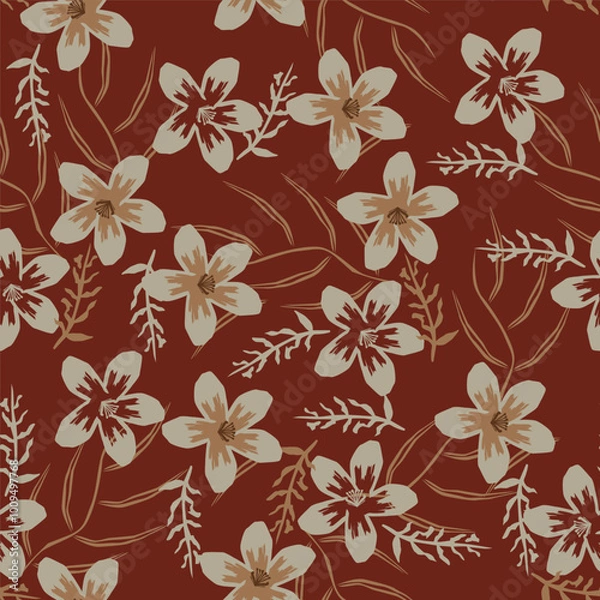 Fototapeta textile design with beautiful flowers pattern image