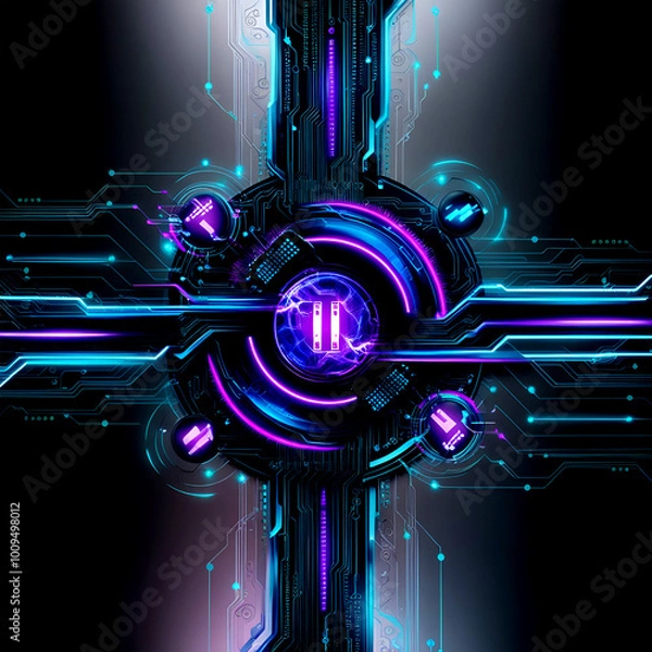 Obraz abstract background with glowing lights