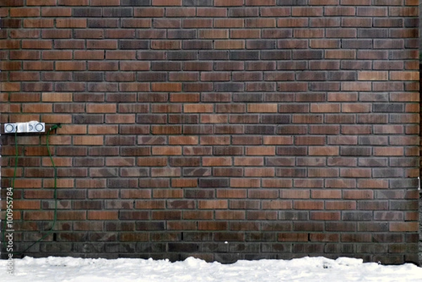 Obraz Brick wall and electric cable