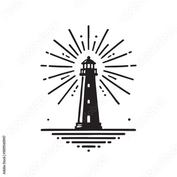 Fototapeta Radiating Lighthouse Illustration