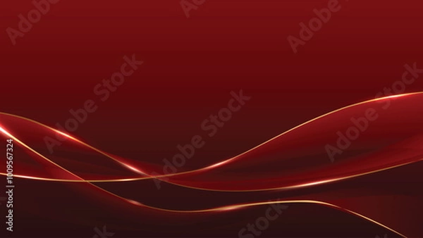 Obraz luxury golden pattern red background