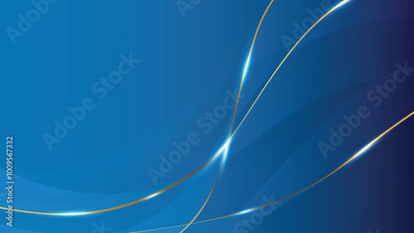 Obraz luxury golden pattern blue background and copy space