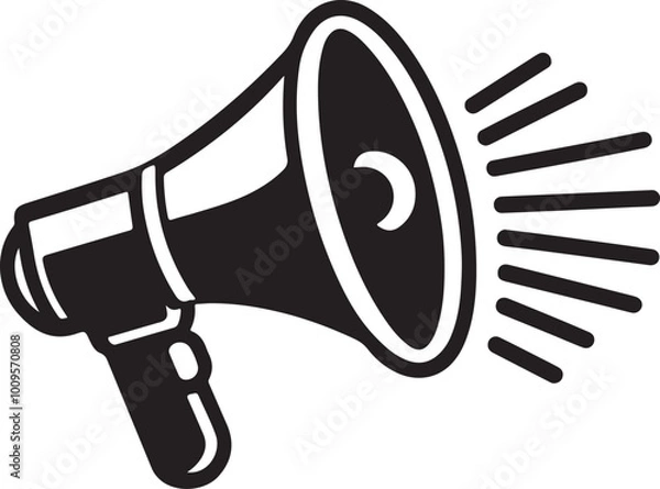 Fototapeta silhouette of megaphone loudspeaker icon vector illustration