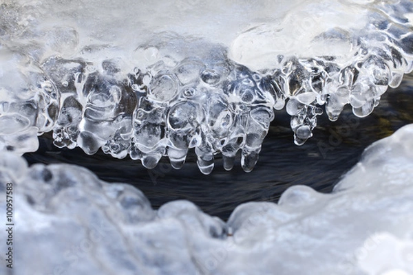 Obraz frozen creek close up