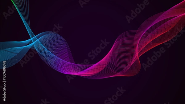 Obraz Abstract Background Wave Rainbow Vector