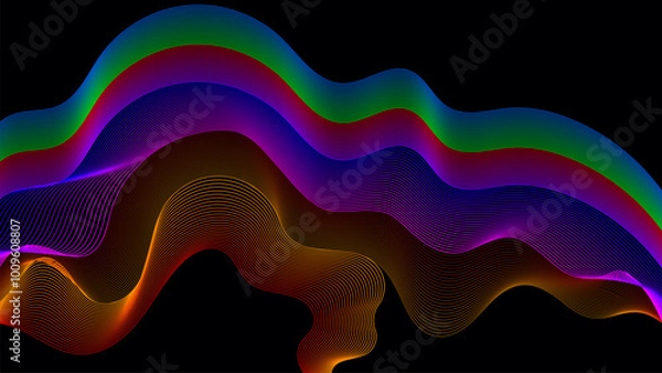 Obraz Rainbow wave abstract background