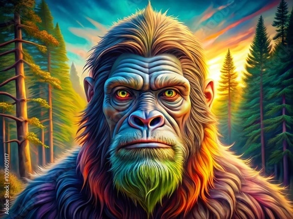 Fototapeta Whimsical Bigfoot Clip Art for Creative Projects and Fun Illustrations in Nature and Adventure Themes