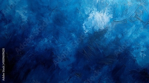 Fototapeta Abstract blue painted background with textured surface.