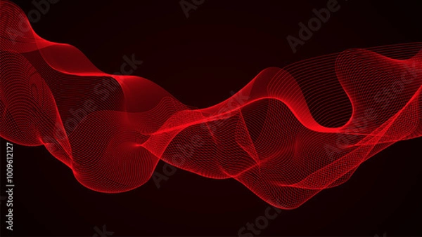 Obraz Red wave abstract background vector