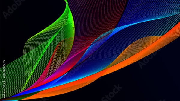 Obraz Rainbow wave abstract background