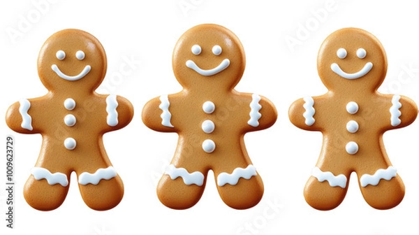 Fototapeta gingerbread cookies isolated on white