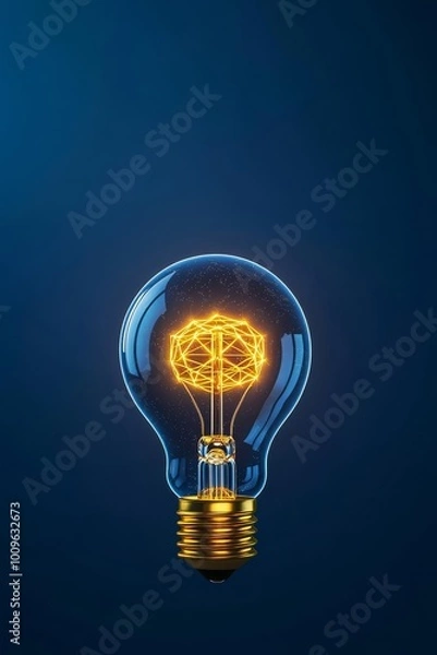Fototapeta Energy-efficient graphene light bulb glowing, representing the material s role in reducing energy consumption   Application in energy-efficient lighting