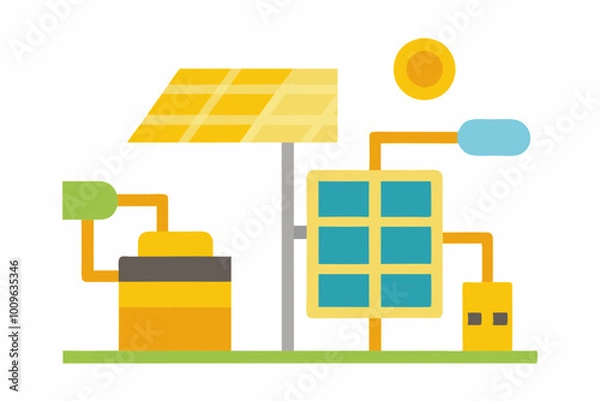 Fototapeta Solar-Powered Devices creative vector design on a white background