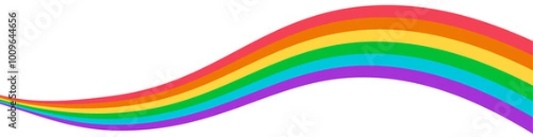 Fototapeta LGBTQIA Pride flag banner. Pride month celebration rainbow flag wave. Vector Design Element.