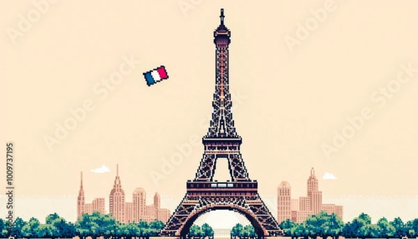 Fototapeta eiffel tower city