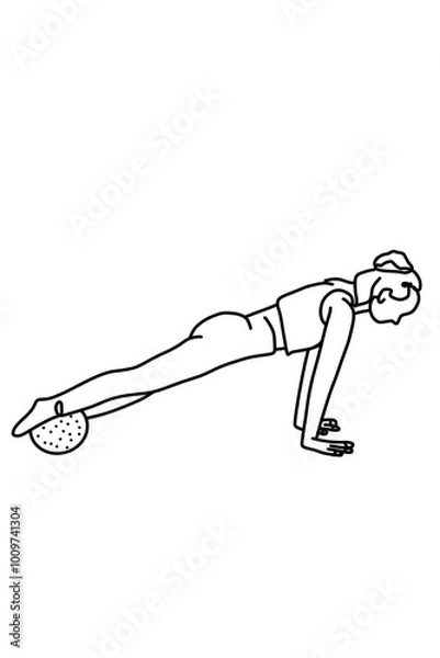 Obraz One continuous line drawing, exercise time for yoga	