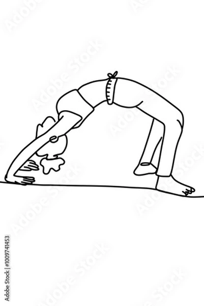 Obraz One continuous line drawing, exercise time for yoga	