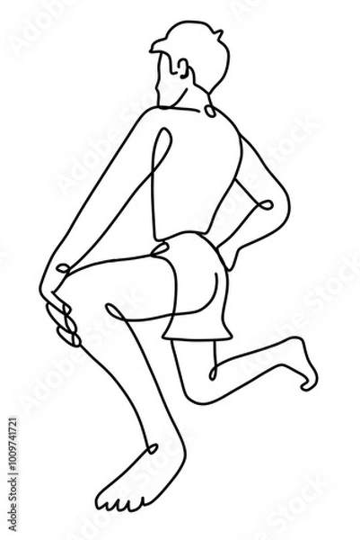 Obraz One continuous line drawing, exercise time for yoga	