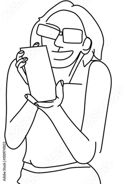 Obraz One continuous line - people show and take a photo