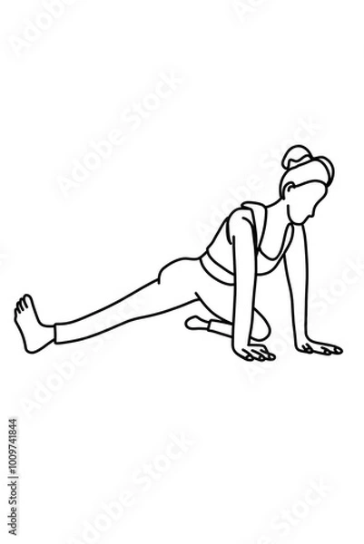 Obraz One continuous line drawing, exercise time for yoga	