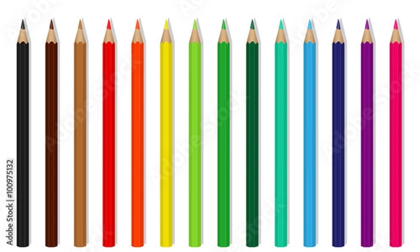 Obraz Vector colored wooden pencils
