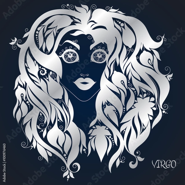 Fototapeta Virgo . Astrology Zodiac sign. Hand drawn style.