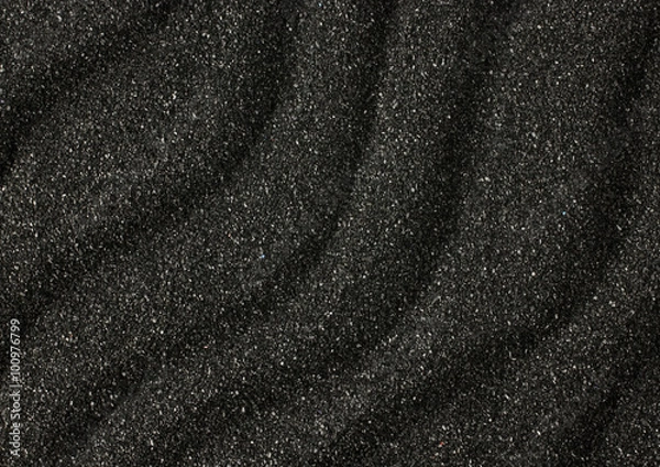 Obraz Black sand waves texture as background
