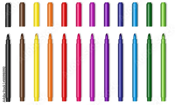 Fototapeta Vector colored markers