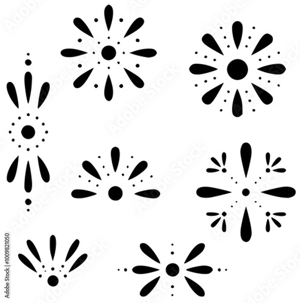 Fototapeta Dotted dot work flower symbols pattern Vector SVG