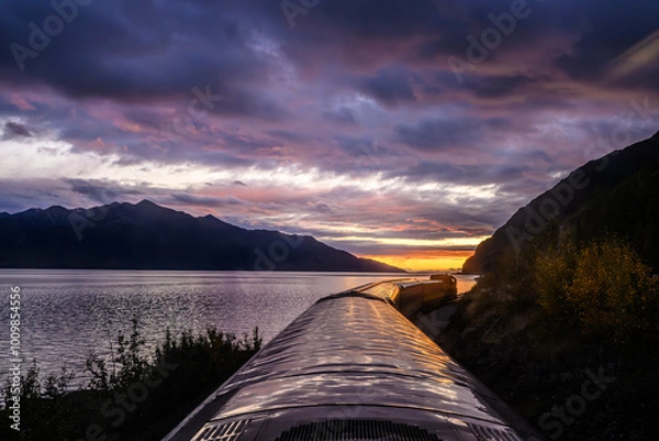 Fototapeta Alaskan train ride 