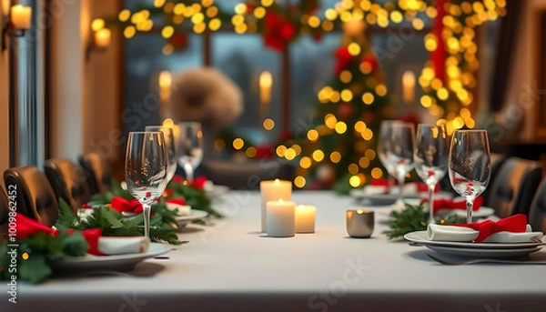 Obraz Décoration Table de Noël 