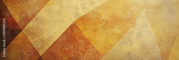 Fototapeta Golden light pale brown orange yellow peach beige Tones Geometric Triangles Grainy Texture. background with Subtle Gradients and Muted Colors 