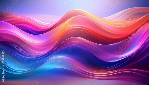 Obraz 幻想的なエネルギーが空間を満たすかのような、未来的で神秘的な抽象アート