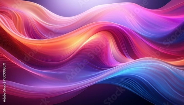 Obraz 幻想的なエネルギーが空間を満たすかのような、未来的で神秘的な抽象アート