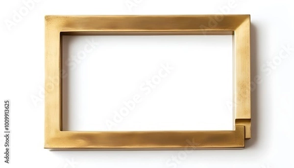 Obraz a gold frame with a white background

