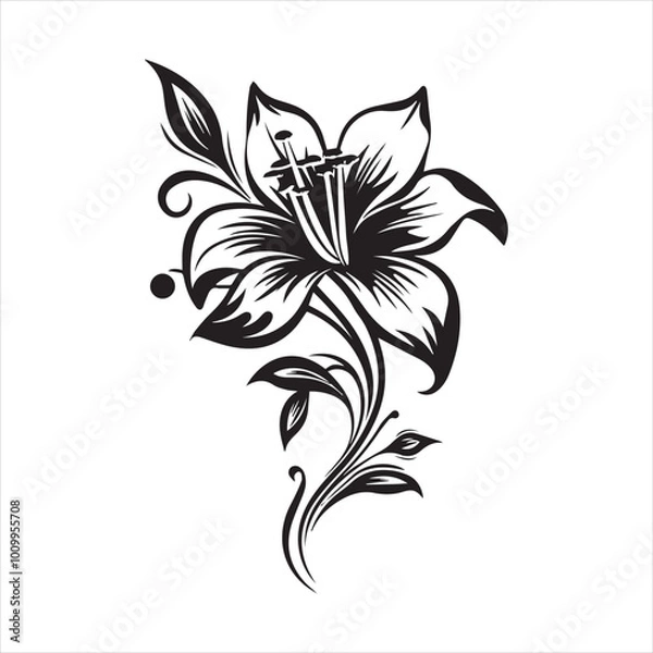Fototapeta lily of the valley, flower, floral, nature, vector, illustration, leaf, pattern, flowers, plant, design, decoration, spring, art, ornament, summer, blossom, bouquet, element, flora, card, beauty, wall